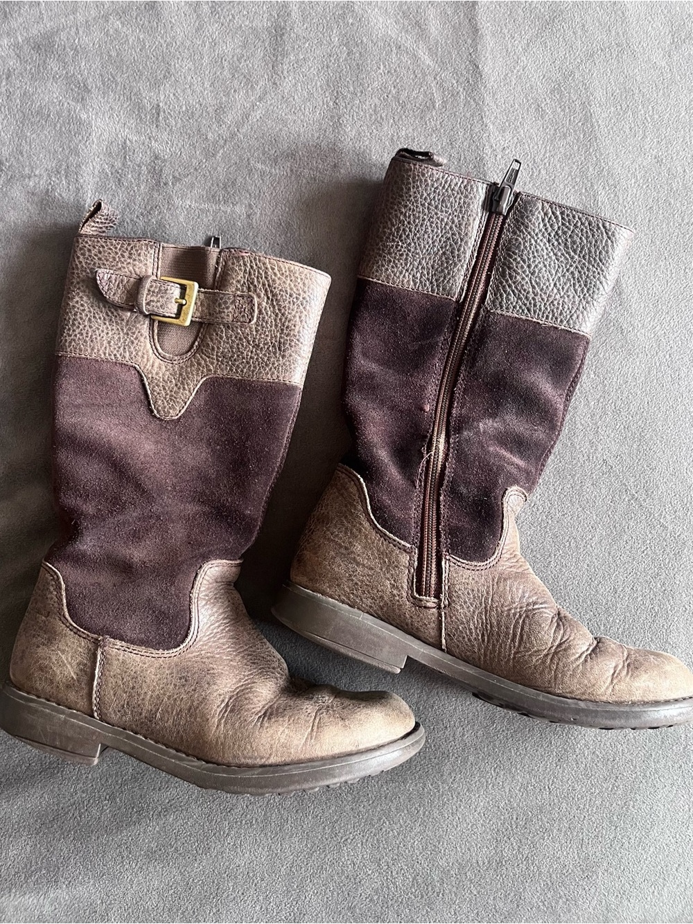 Clark’s Brown Two-Tone Leather & Suede Mid-Calf Boots